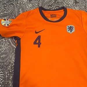 Virgil Nike Kids Orange and Black Soccer Jersey